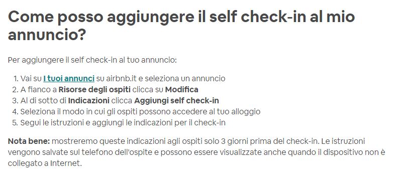 Self check-in su Airbnb
